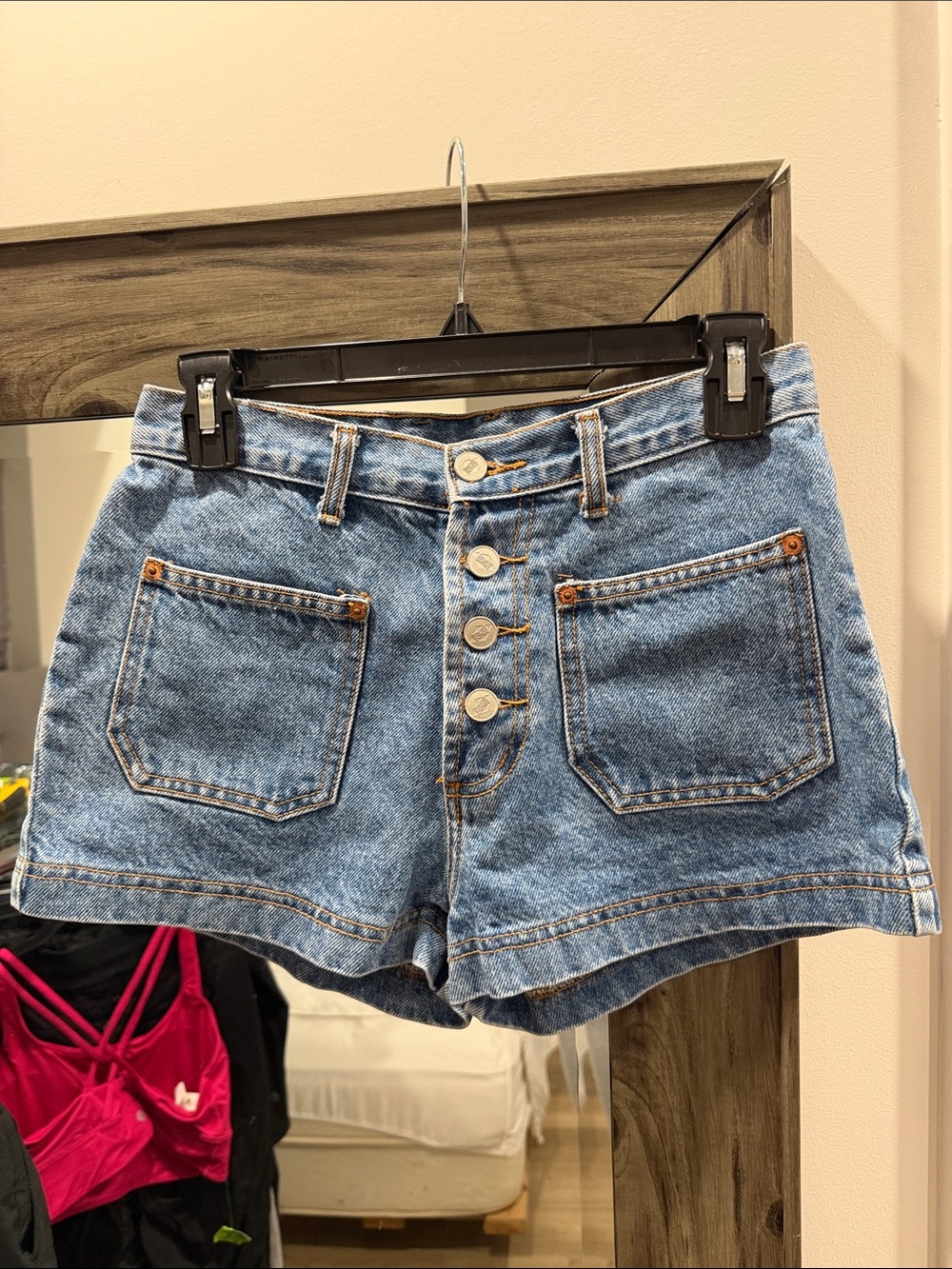 Y2K Vintage BONGO Light Blue High-Rise Button-Front Denim Shorts